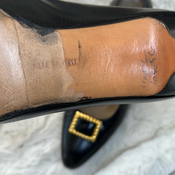 Salvatore Ferragamo Vintage Black Snakeskin Heels size 6.5 - Picture 7 of 11